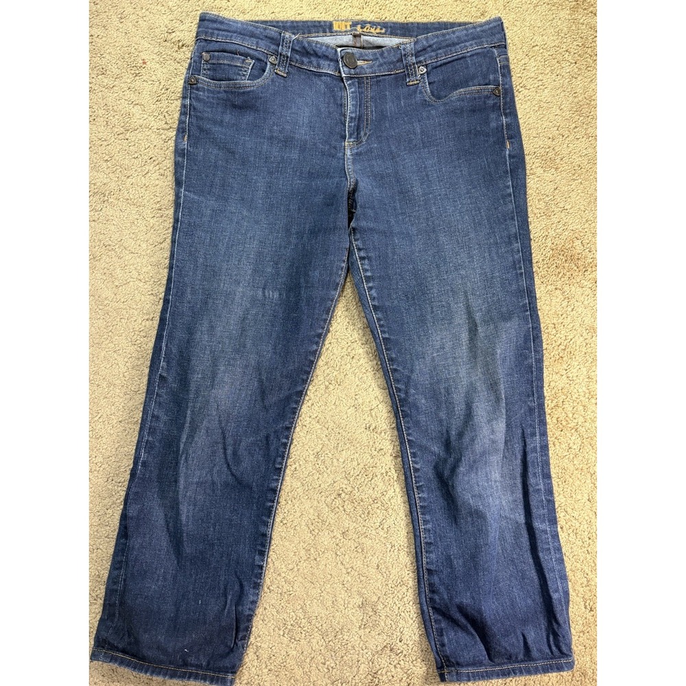 Kut from the Kloth Bardot Skinny Boyfriend Jeans Women 10 Blue Denim Preppy